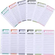 SEWACC 40Pcs Sheets Planner Cards Assorted Color Cash Consumption Sheets for Tracking and Organization for Monthly Bill Planning and Financial Management