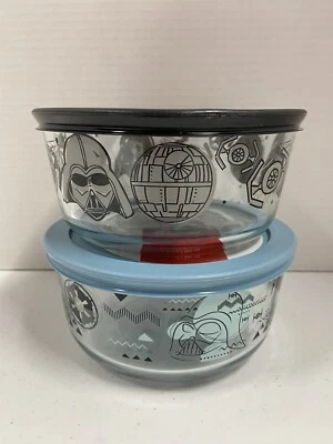NEW Pyrex Star Wars Darth Vader Pyrex 4-cup Storage Bowl’s Set Of 2