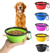 Portable Dog Travel Bowl With Buckle for Food Water Collapsible Silicone