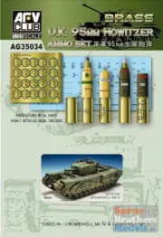 AFVAG35034 1:35 AFV Club UK 95mm Howitzer Ammo Set (Brass) #AG35034