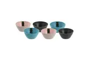 6x Lemon & Lime Round Melamine Eco Bamboo Fibre 15cm Serving Dinner Bowl Assort