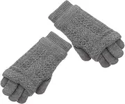 [Minkissy] Warm Women Gloves Knit Mittens for Cold Weather Touchscreen Gloves for Outdoor Activities