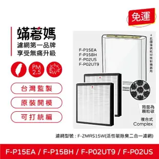 【著媽】濾網2入優惠組(適用 Panasonic 國際牌 F-P15EA F-P02UT9 F-P15BH 空氣清淨機 F-ZMRS15W)