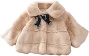 [Generic] Lightweight Kids Jacket Kids Child Toddler Infant Newborn Baby Girls Long Sleeve Patchwork Solid Fleece Bowknot Winter Coats Jacket Outer Outwear Outfits Clothes 5t Girls Long Winter Coat
