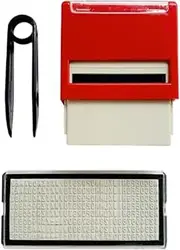 Vaveren Self Inking Stamp Set Printing Stamp Alphabet Multipurpose Stationary Number DIY Stamp Set Inking Stamp DIY Custom for School, Red, 18mmx47mm