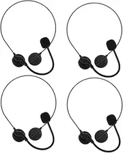 Generic 4pcs Fake Headset Props Microphone Headset Fake Head Mic Costume Prop Head Microphone Mic Headset Costume Halloween Props Halloween Costumes Costume Headset Mic Plastic Black