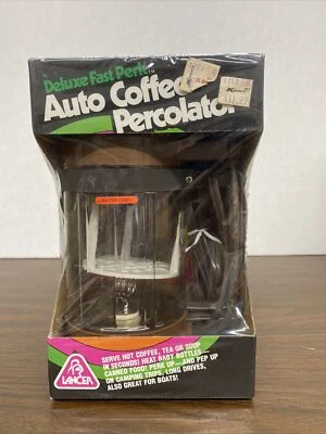 VINTAGE RARE 1978 LANCER DELUXE FAST PERK AUTO PORTABLE COFFEE PERCOLATOR SEALED