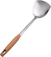 NOLITOY Stainless Steel Spatula with Handle Versatile Cooking Tool for Home Kitchen Easy to Clean Firm Grip for Stir Frying and Flipping Food