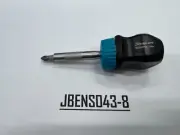 Snap-on Tools TEAL & BLACK Stubby Hard Grip Ratcheting Screwdriver SSDMR1ATLBK