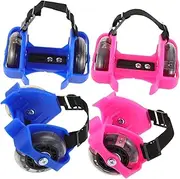 2Pairs Light Up Roller Skates for Beginner Skating Shoes for Comfortable Outdoor Sports