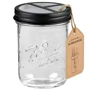 Mason Jar Toothbrush Holder with Stainless Steel Lid for Toothbrush & Toothpaste