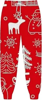 [Generic] Mens Deep Pocket Pants 3D Printed Jogger Sweatpants High Comfort Small Leg Casual Pants Tie