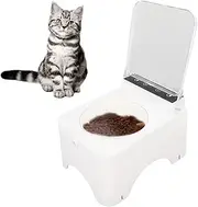 Automatic Cat Feeder, Elevated Cat Bowls with Transparent Lid, Smart Sensing Pet Food Dispenser, Raised Pet Feeding Bowl, Intelligent Dog Food Water Feeder for Home, Indoor (Type