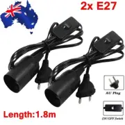 2x E27 Bulb Light Holder Socket Base Hanging Lamp Cable Cord With Switch ON/OFF