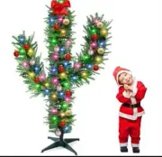 Costway CM20644 5ft Cactus Pre-Lighted Tree - Green