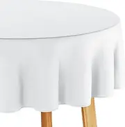 Tablecloth 130 x 180 cm Oval White Washable for Indoor Outdoor Geometric Zigzag Pattern Verte