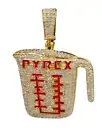 New Year Gift 1.02ct Moissanite mens "PYREX MEASURING CUP" 925 Silver Pendant