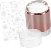 WOONEKY Set Nail Stamp Wrapping Paper Steel Plate Template Makeup Tool Stamp Accessory Paint Eyelash Applicator USB Splitter Cardboard Kit Nail Print Stamp Rose Gold