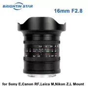 Brightin Star 16mm F2.8 Full Frame Ultra Wide Angle MF Lens for RF/E/Z/L Mount