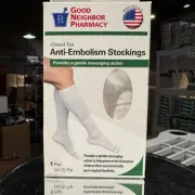 GNP Closed Toe Anti-Embolism Stockings, 15-20 mmHg (Size: XL) White
