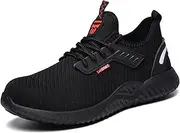 [USOR] Safety Work Shoes for Men Women Lightweight Steel Toe Sneakers Breathable Slip Resistant Work Boots Puncture Proof Comfortable Shoe Roofing Industrial Construction