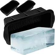 Fxvhojq 3Pcs Extra Large Ice Mold Silicone Large Ice Block Mold 10×5.1×2.8 Inch Ice Cube Maker Reusable Large Ice Cube Tray Dishwasher Safe Ice Cube Maker Container Durable Ice Bath Chiller for Home