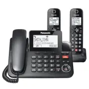 Corded/Cordless Phone with 2 Handsets Expandable up to 6 Cordless Handsets - KX-