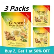 Ginger Honey Crystals, Assorted Flavors, Ginger Herbal Tea 30 Sachets (3 Packs)
