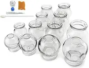 U 12 pcs Thick Glass Cupping Set for Professionals (2 Cups #5~2.87x4x3.5) (4 Cups #4~2.5x3.5x3) (4 Cups #3~2.25x3.12x2.8) (2 Cups #2~2.37x3x2) - We Pay Your Sales Tax