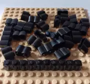 LEGO 1x2 Black Log Bricks Palisade Fence Walls Building NEW X20