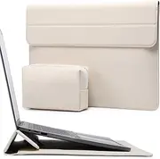 HYZUO 13.3-14 Inch Laptop Sleeve Case with Stand Feature for MacBook Pro 14 M4/M3/M2/M1 Pro/Max 2025-2021, MacBook Pro/Air 13.3, 13.5-13.8 Surface Laptop, HP Spectre X360 13/14, Beige