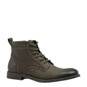 SEBASTIAN TAUPE OIL SUEDE LEATHER BOOTS