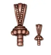 2 TierraCast Antiqued Copper Plated Pewter 17.5x7mm Bead Cappers with Bail *