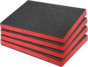 Generic 4 Pieces Foam Inserts for Cases Packing Foam Pads Non Slip Red and Black Cuttable EPE Foam Sheets for DIY Crafts Padding, 40cmx35cmx2.5cm