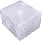 SWOOMEY 9pcs Transparent Acrylic CD Cases Double DVD Holders for Organized Storage of Music Game Discs Easy Open Design for Protection and Convenience