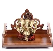 Hanging Pooja Mandir Decoration Shelf Cabinet for Temple Wooden Color