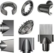 8PCS Gentle Air Attachments/Diffuser/Styling/Concentrator/Filter Cleaning Brush/Wide tooth comb/Smoothing Nozzle Accessories Compatible with Dyson Supersonic Hair Dryer HD01 HD02 HD03 HD04 HD08 HD15
