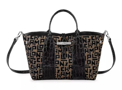 Longchamp Roseau Essential Medium Jacquard LGP Top Handle Tote Satchel ~NWT~