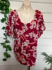 AUTOGRAPH Orchid Floral Short Sleeve Blouse BNWT $79