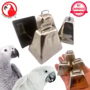 Bonka Bird Toys 1099 Pk4 Large Silver Cow Bells Melodic Craft Part Parrot DIY