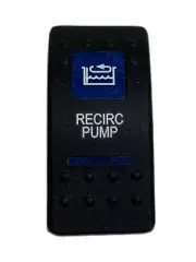 Carling Blue Lighted "Recirc Pump " Rocker Switch Cover