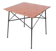 Ozark Trail Square Folding Aluminum Roll-Top Camp Table,31.5” x 31.5” x 27.5”