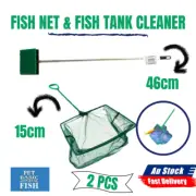 1X Nylon Fishing Net Scoop Mesh & 1X Aquarium Glass Cleaner Sponge Value Pack
