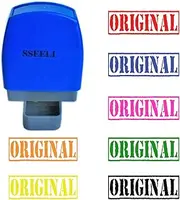 SSEELL ORIGINAL Self Inking Rubber Stamp Self-Inking RE-inkable Pre-inked Office Stationary Flash Stamps - Yellow Ink Color