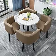 Negotiation Table and Chair Set,Office Reception Room Club Table,Simple Round Dining Table Set, Conference Tables,Coffee Table and Chair Set (Color : 11, Size : 27.5in/70cm)