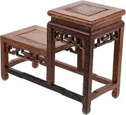 Zerodeko Wooden Display Stand for Crafts Retro Design Riser Base for Vases Statues and Tea Compact Antique Holder for Home and Collectibles