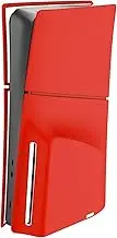 Silicone Skin Cover for PS5 Slim Disc Edition, Protective Case Anti-Slip & Scratch Dust Proof Sleeve for PS5-Slim Faceplates Cover Accessories (Red)