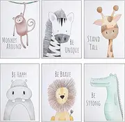 Children's Room Poster, Set of 6 Wall Pictures, Children's Room Decoration, Baby Room Decoration, Wall Poster, Pictures, Baby Room Decoration, Boys and Girls, Living Room, Bedroom Wall
