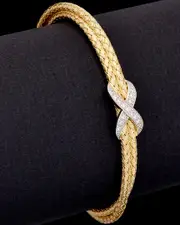 Meshmerise 18K Over Silver 0.2 ct. tw. Diamond Bracelet