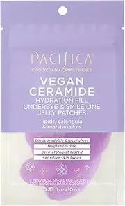 Pacifica Undereye Mask Vegan Ceramide Hydrating Jelly Eye Patches - Under Eye & Smile Line Masks for Fine Lines & Puffiness, Barrier Repair for Sensitive Skin, Fragrance-Free Vegan Clean Beauty